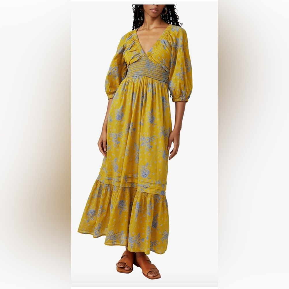 Free People Women's Golden Hour Maxi Dress M Egyptian Palm Combo
